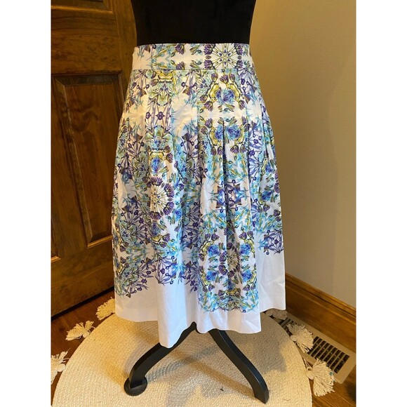 Talbots Womens Floral Skirt Plus Size 14 Pleated Fitted Purple  GORGEOUS - Picture 5 of 11